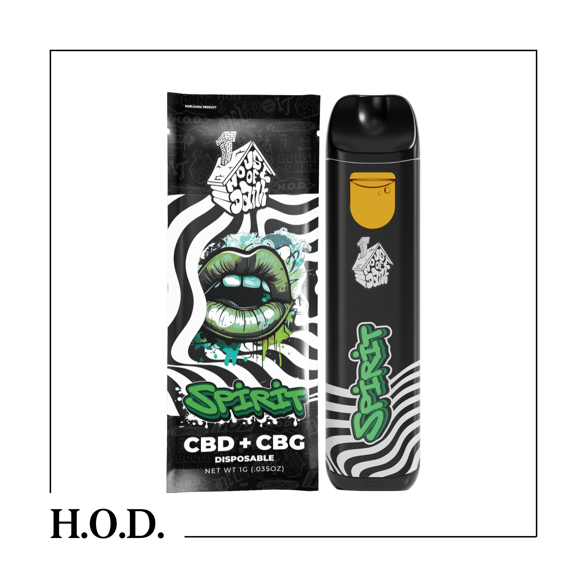 H.O.D. CBD + CBG Spirit Disposable 1g