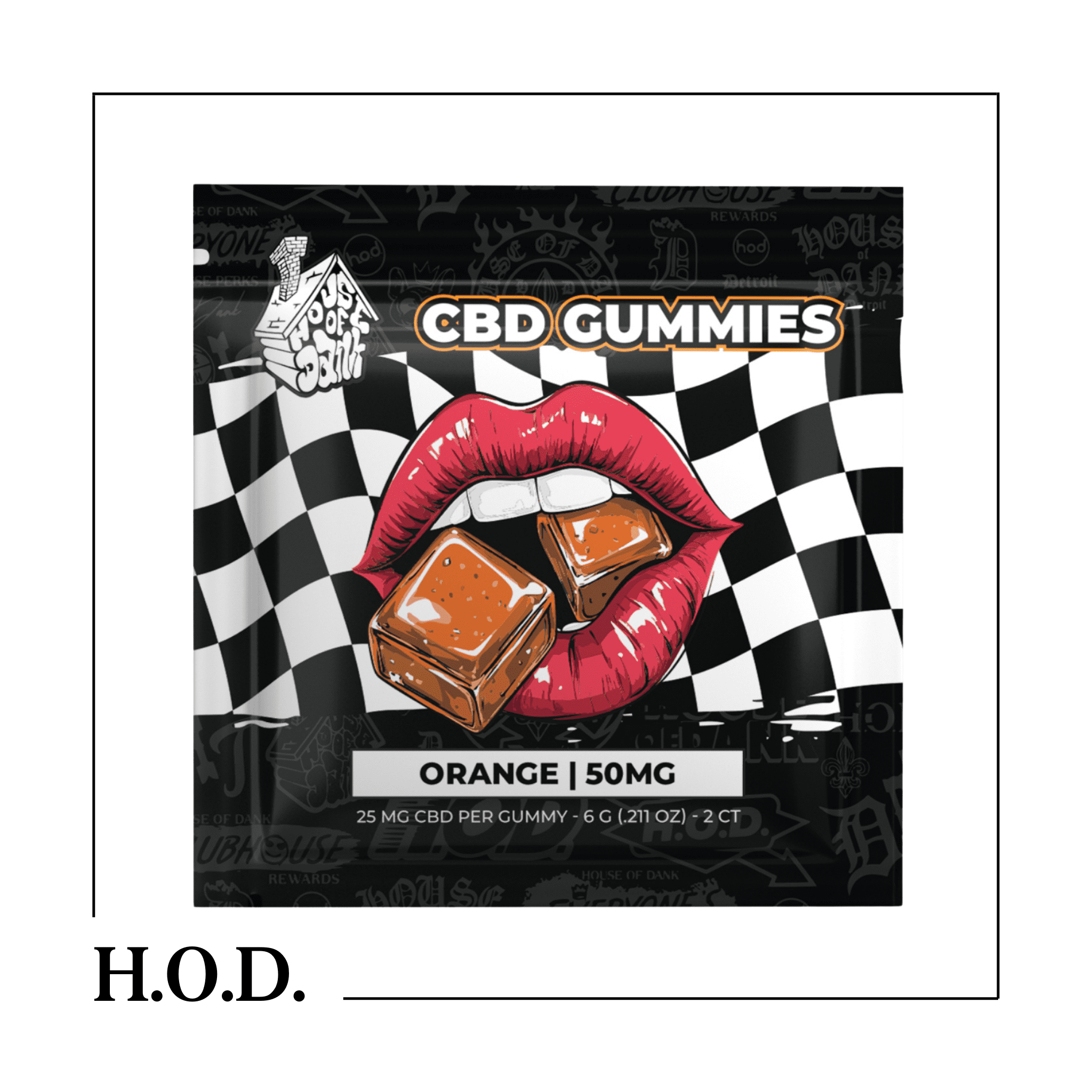 H.O.D. CBD Orange Gummy 25mg 2ct
