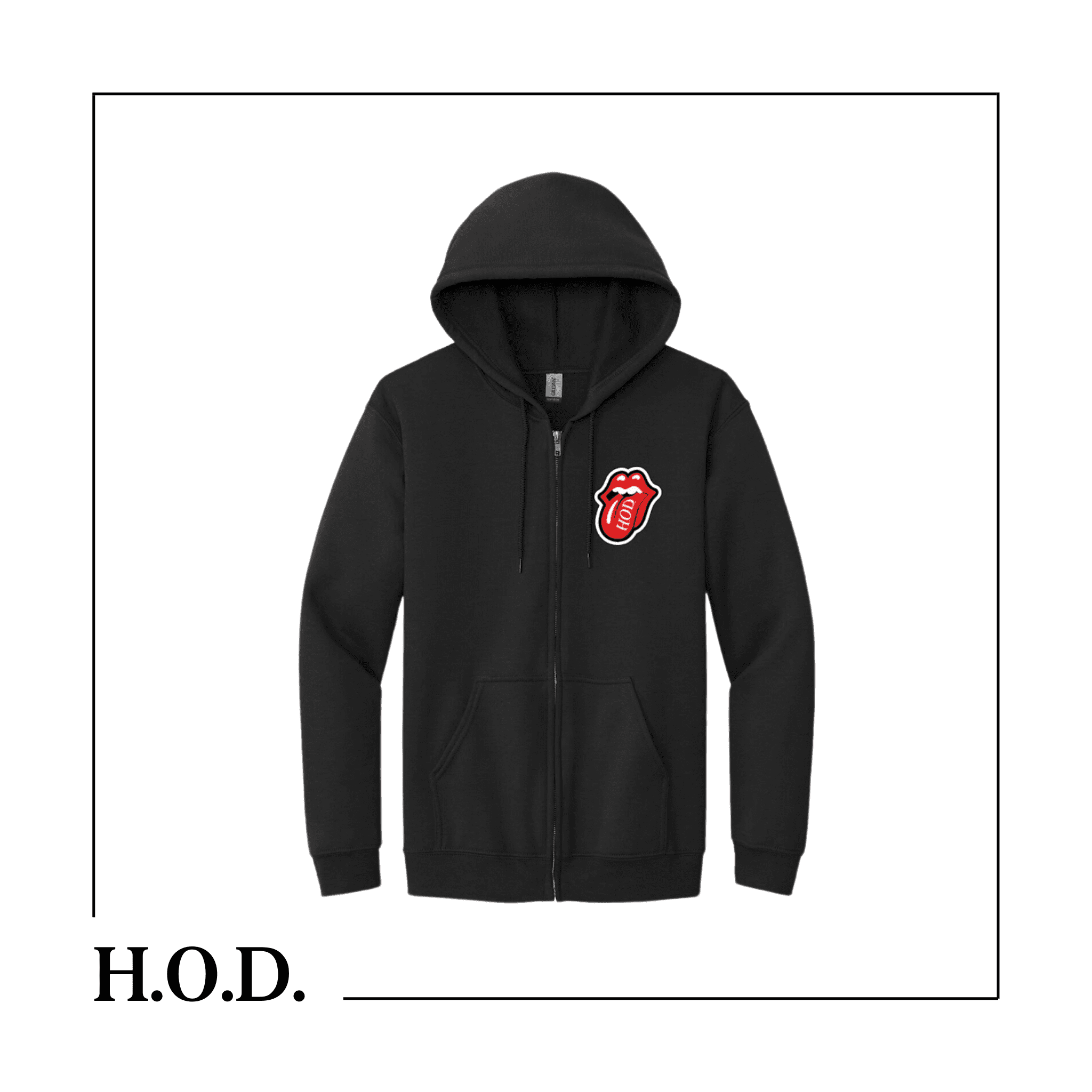 H.O.D. Rolling Stones Black Full Zip Up