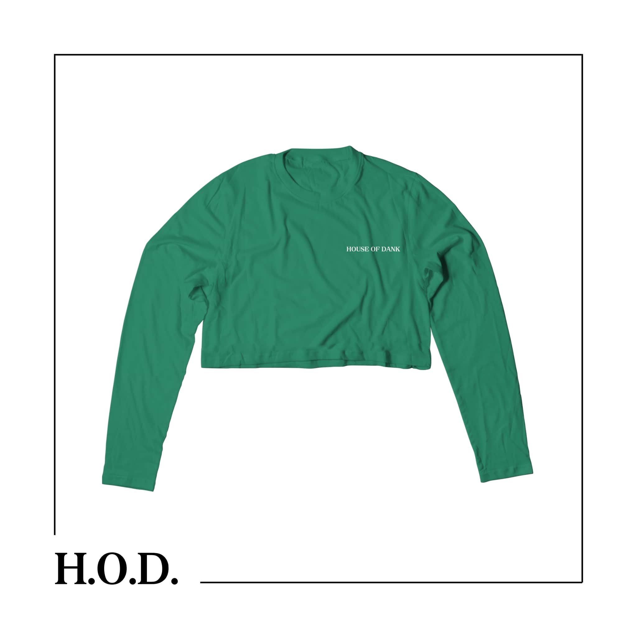 H.O.D. OG x Comfort Green Left Cropped Long Sleeve Tee S