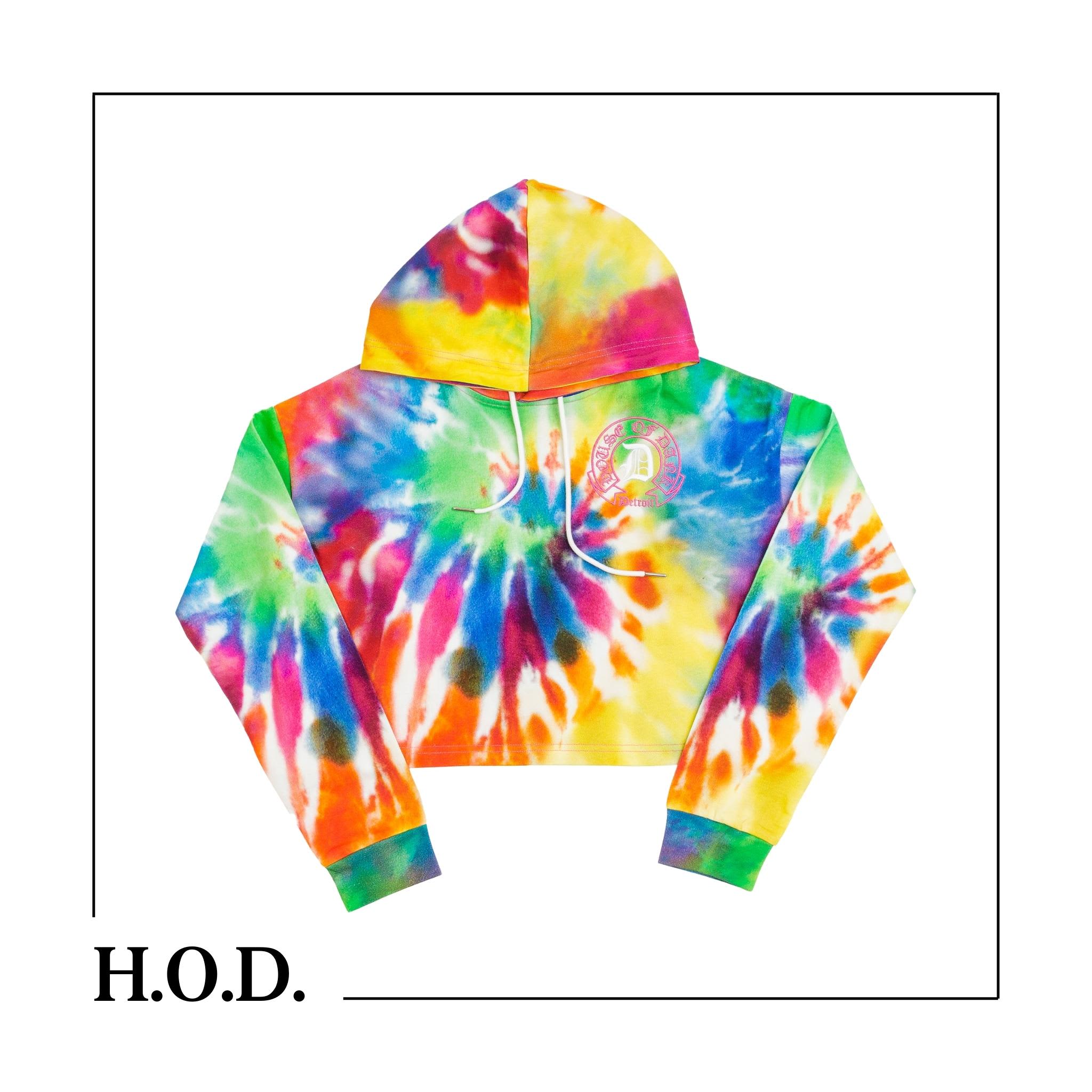 H.O.D. x Tie High Banners Crop Hoodie