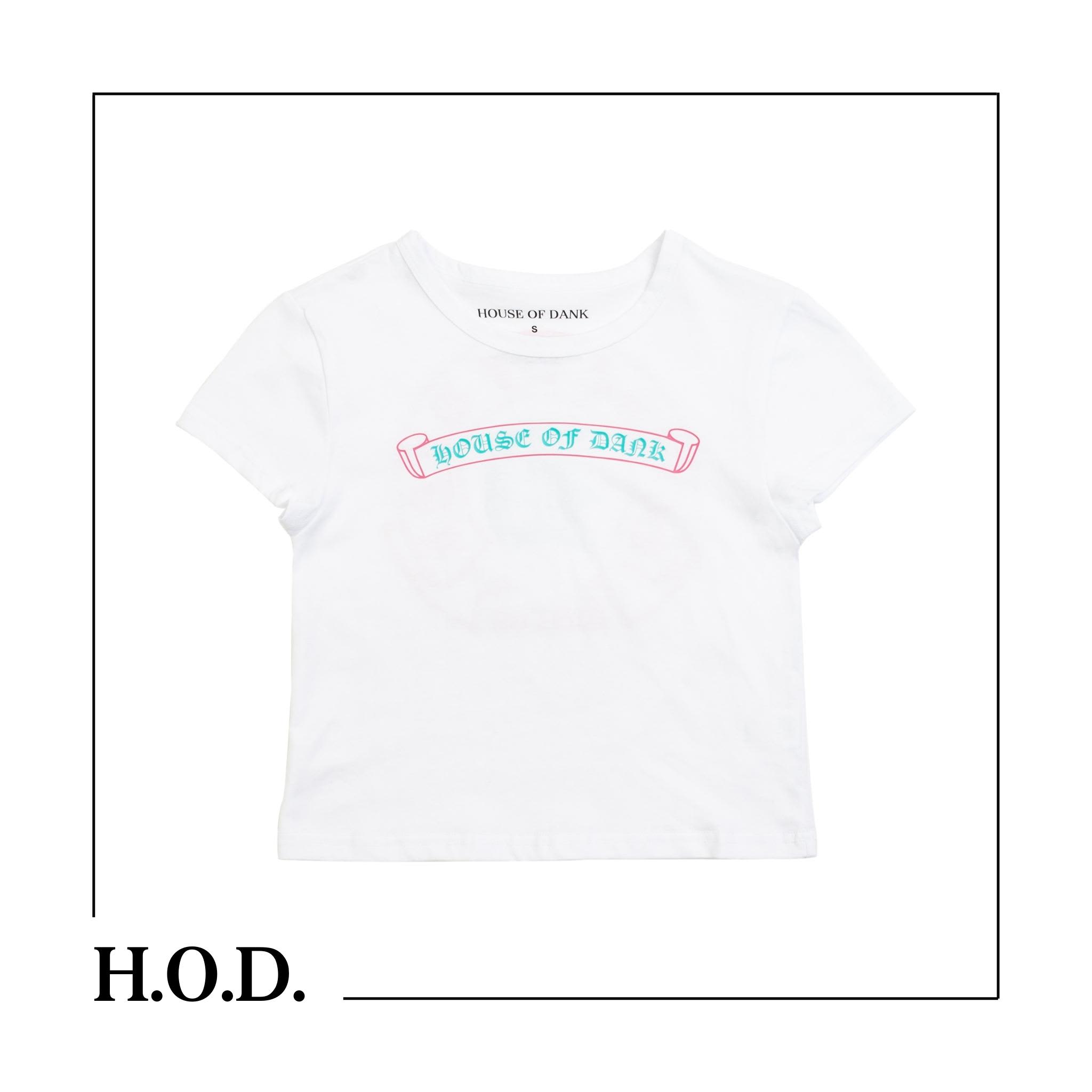 H.O.D. x Tie High White Cropped Slim Tee
