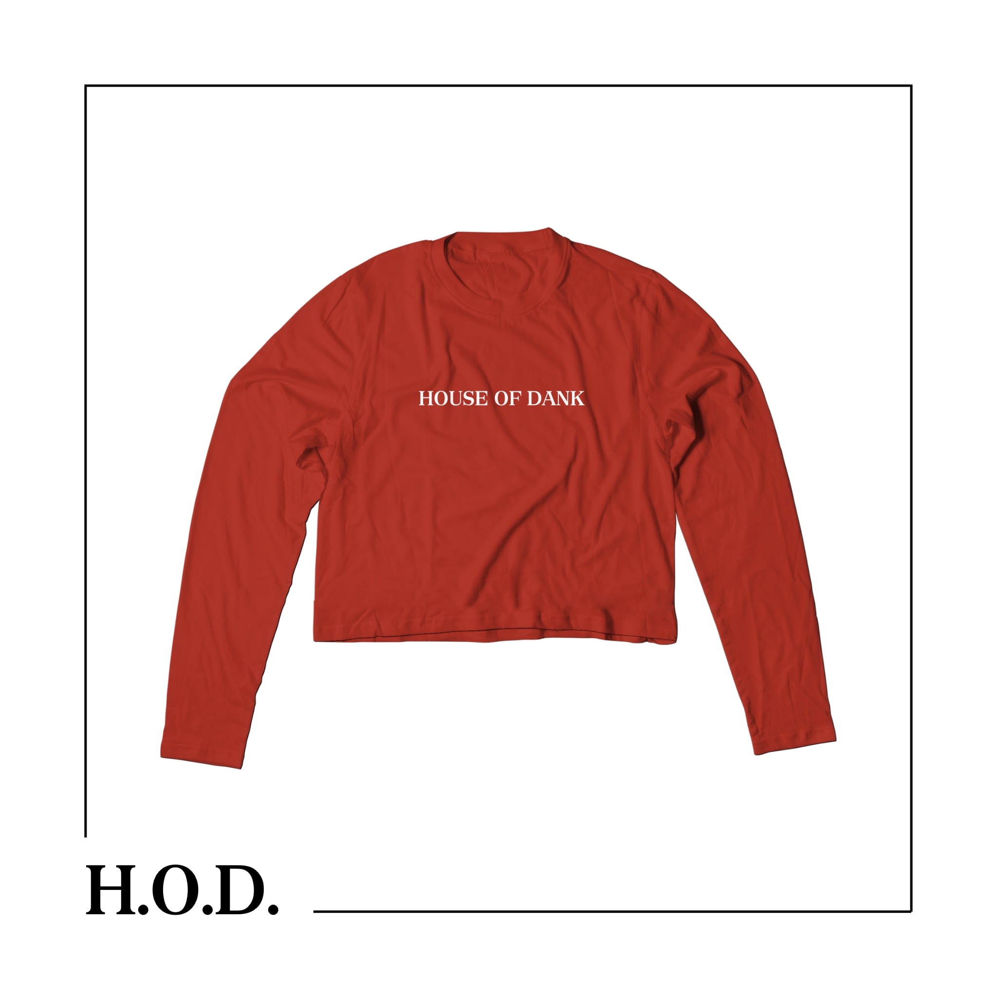 H.O.D. OG x Comfort Red Center Cropped Long Sleeve Tee