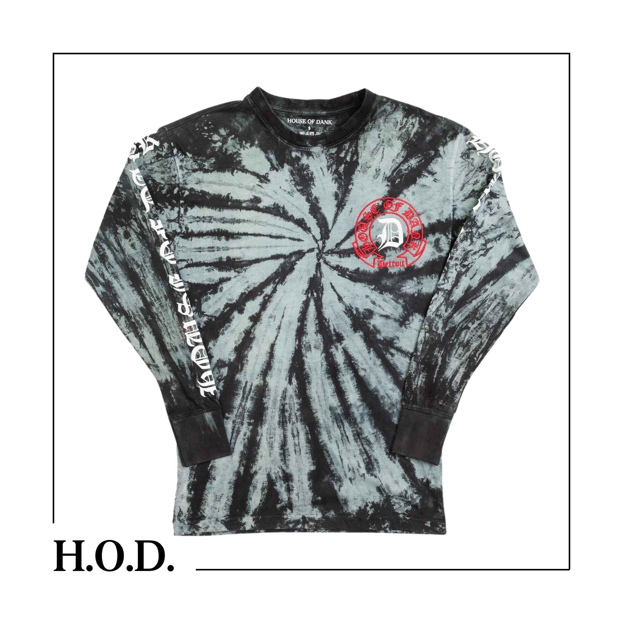 H.O.D. x Tie High Black Straight Up Long Sleeve Tee