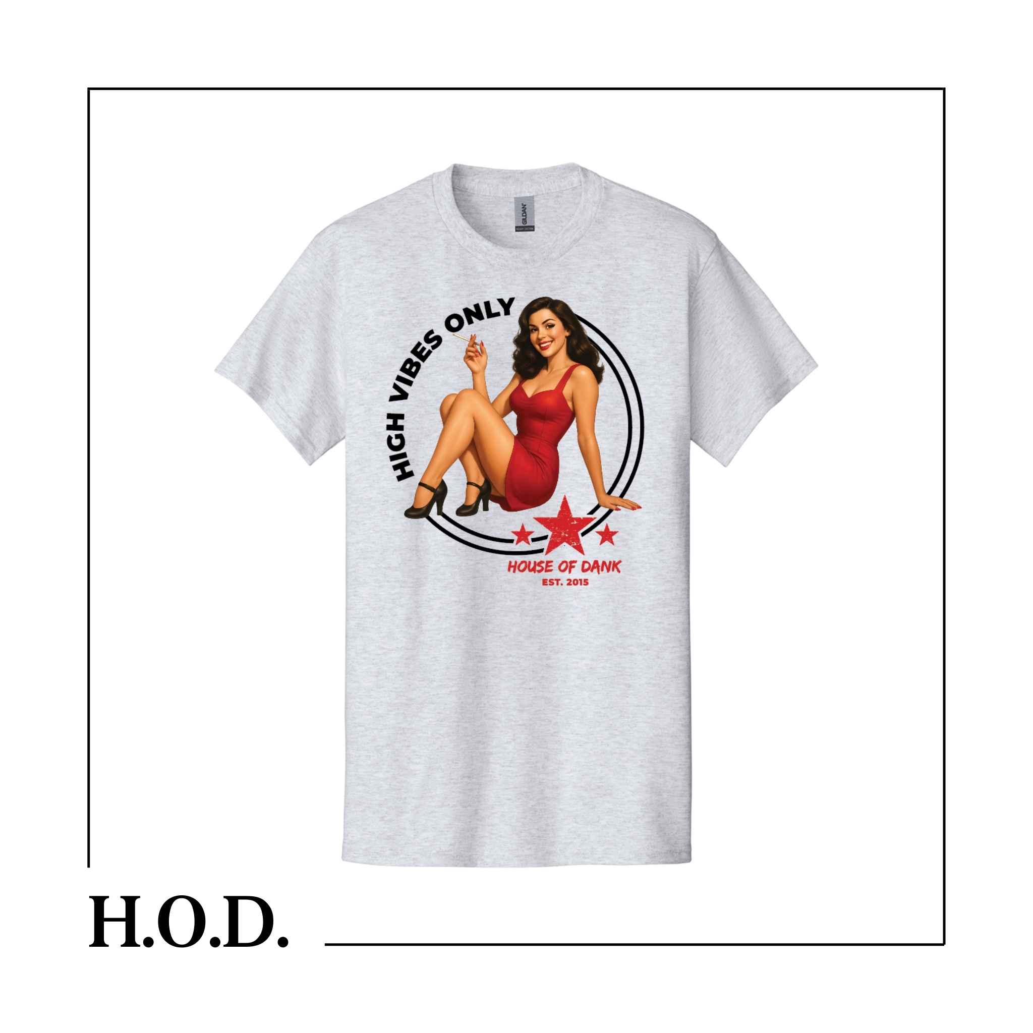 H.O.D. x A.B.E. High Vibes Only Short Sleeve Tee Ash Grey XL