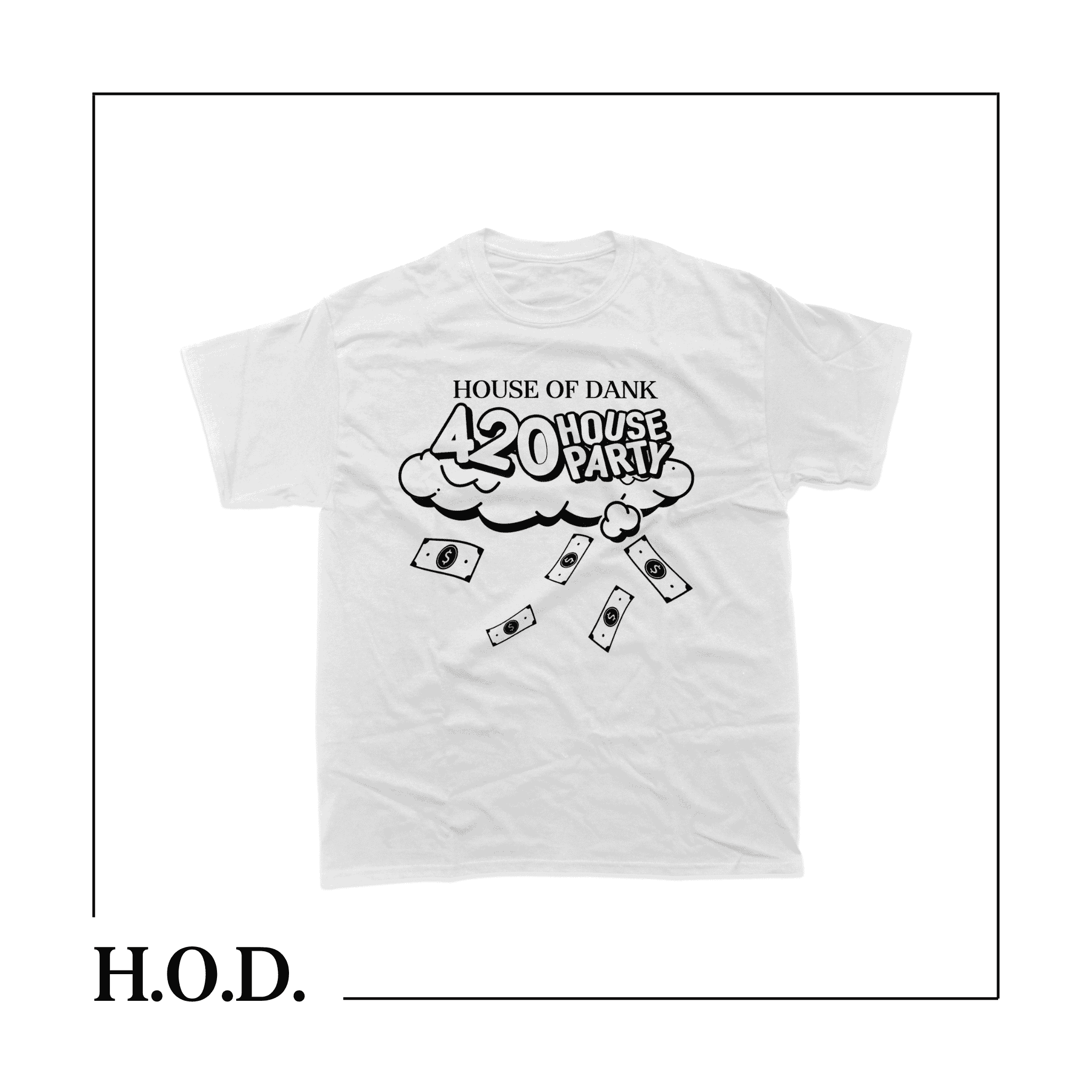 H.O.D. 420 House Party White T-Shirt XL